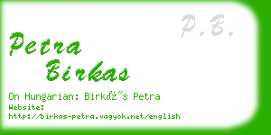 petra birkas business card